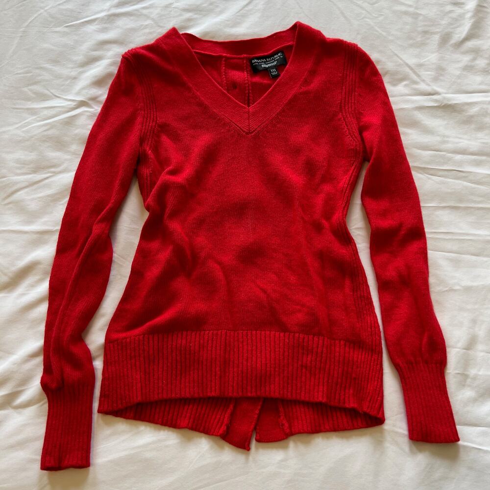 Banana Republic Sweater Women's XXS Filpucci Italian Merino Wool Button Back Red